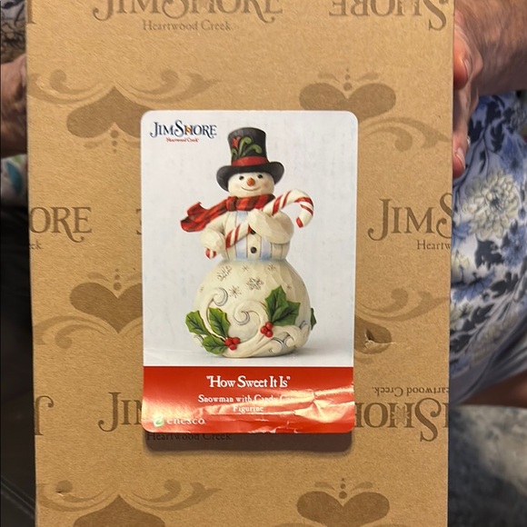 Jim Shore Festive Snowman with Candy Cane and Holly - Picture 8 of 8